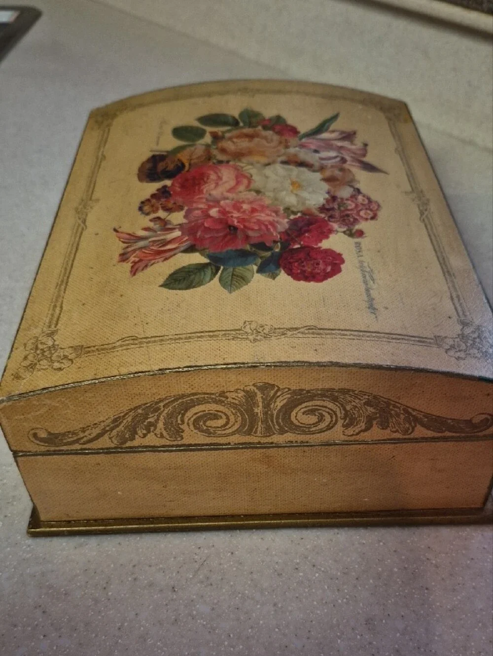 Vintage Botanical Wooden Stationery Box Set • Rose Holosericea